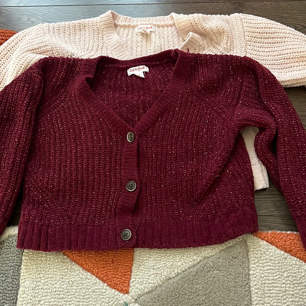 Cat and Jack chenille cardigan x 2